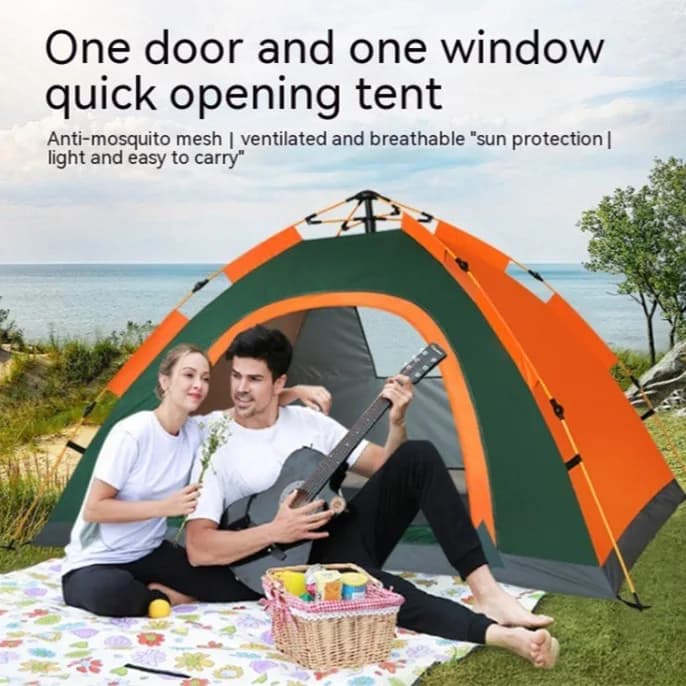Automatisk telt for 1–2 personer, 205 × 145 × 125 cm